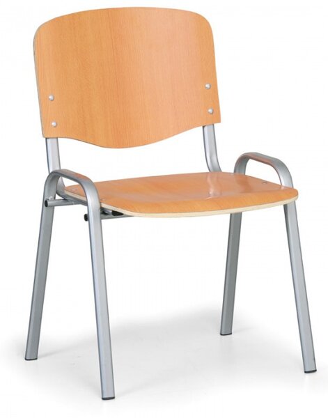Dřevěná židle ISO, buk, konstrukce šedá, nosnost 120 kg
