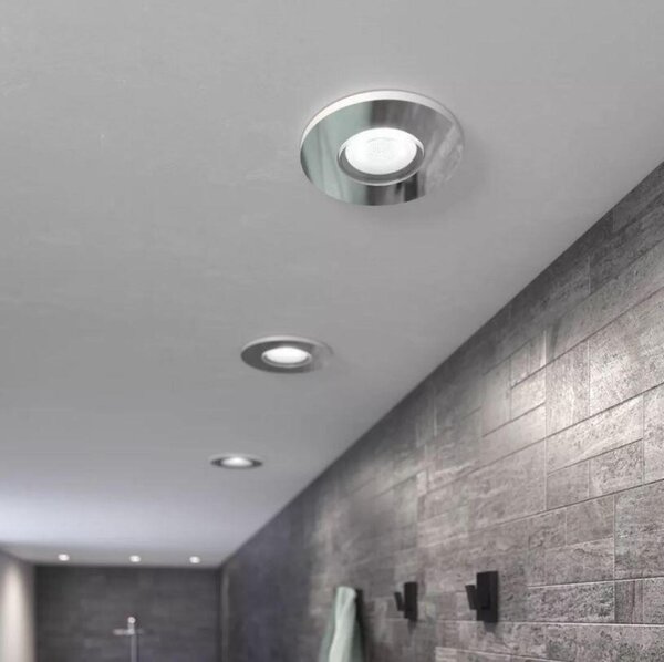 Philips Hue WA Adore koupelnové zápustné svítidlo 1x GU10 LED 4,2W 400lm 2200-6500K 9cm kulaté IP44, chrom