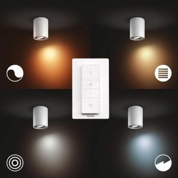 Philips Hue WA Pillar bodové LED svítidlo GU10 1x5W 350lm 2200-6500K IP20 bílá + ovladač