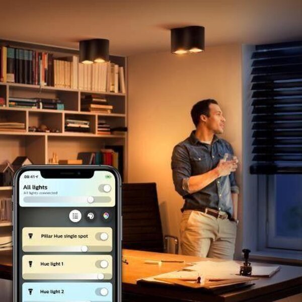Philips Hue WA Pillar bodové LED svítidlo GU10 2x5W 350lm 2200-6500K IP20 černá + ovladač