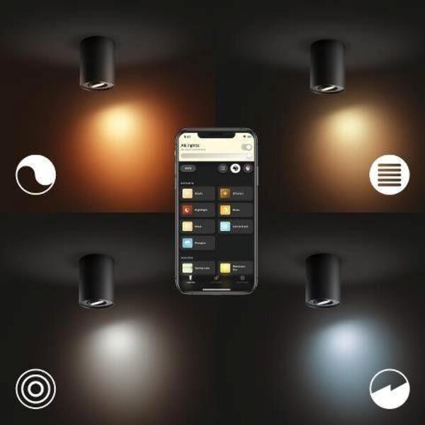 Philips Hue WA Pillar bodové LED svítidlo GU10 1x5W 350lm 2200-6500K IP20 černá