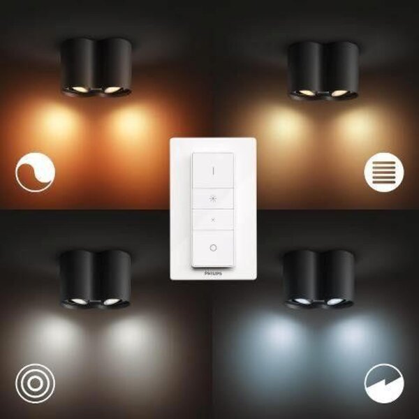 Philips Hue WA Pillar bodové LED svítidlo GU10 2x5W 350lm 2200-6500K IP20 černá + ovladač