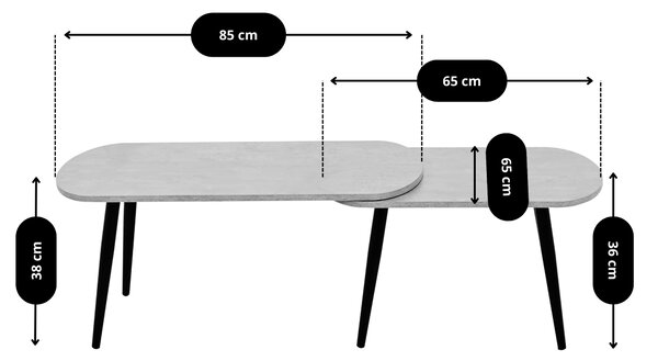 IDEPAR Konferenční stolek Brosco - dekor beton