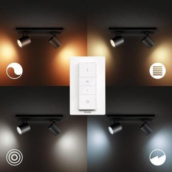Philips Hue WA Runner bodové LED svítidlo GU10 2x5W 350lm 2200-6500K IP20 černá +ovladač