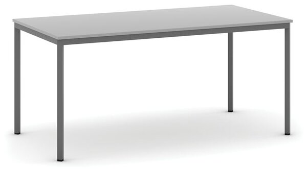 Jídelní stůl, 160x80 cm, tmavě šedá podnož, šedá