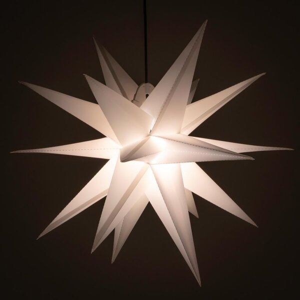 Vánoční dekorace, hvězda s časovačem 1 LED, 55 cm, bílá