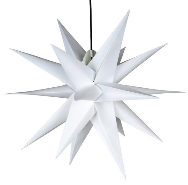 Vánoční dekorace, hvězda s časovačem 1 LED, 55 cm, bílá