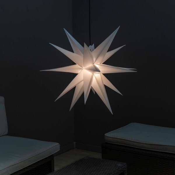 Vánoční dekorace, hvězda s časovačem 1 LED, 55 cm, bílá