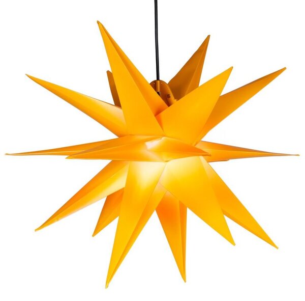Vánoční dekorace, hvězda s časovačem 1 LED, 55 cm, žlutá