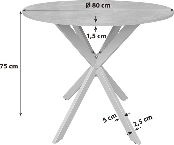 JÍDELNÍ STŮL, šedá, 80/80/75 cm MID.YOU - Jídelní stoly