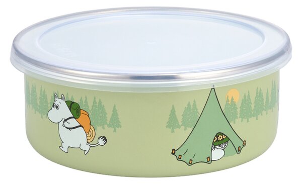 Muurla Miska s víkem Moomin Campers 0,8l, smalt / zelená