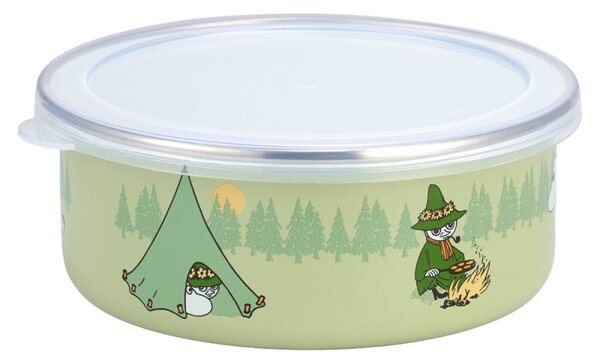 Muurla Miska s víkem Moomin Campers 0,8l, smalt / zelená