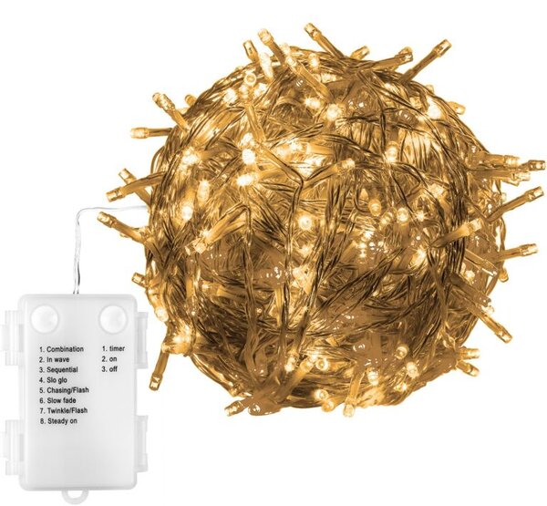 VOLTRONIC® 67684 Vánoční řetěz - 20 m, 200 LED, teple bílý, na baterie