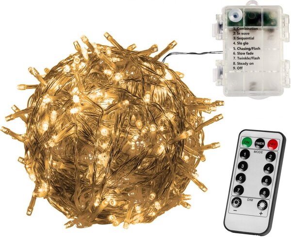 VOLTRONIC® 67409 Vánoční řetěz - 20 m, 200 LED, teple bílý, na baterie