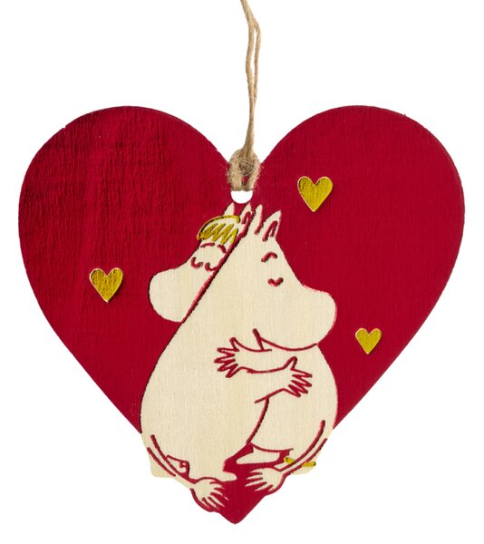 Muurla Vánoční dekorace Moomin Heart, překližka