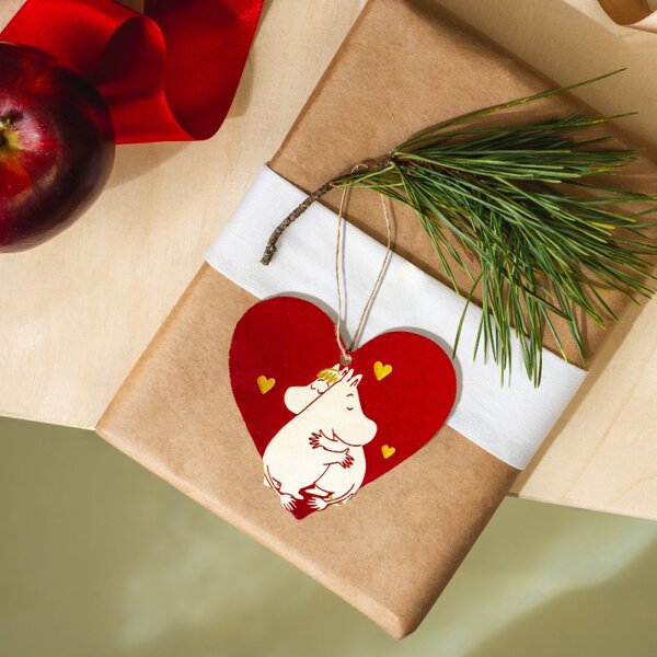 Muurla Vánoční dekorace Moomin Heart, překližka