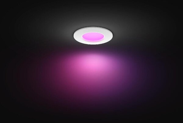 Philips Hue WCA Slim koupelnové zápustné svítidlo LED 8,3W 750lm 2200-6500K RGB 9cm kulaté IP44, bílé