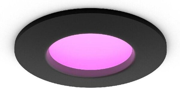 Philips Hue WCA Slim koupelnové zápustné svítidlo LED 8,3W 790lm 2200-6500K RGB 9cm kulaté IP44, černé