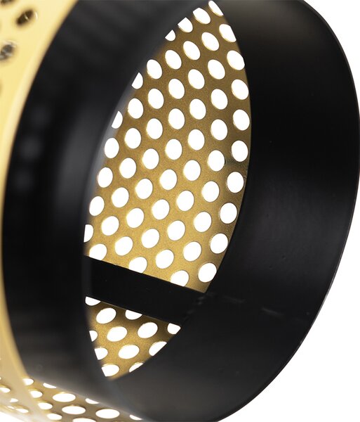 Průmyslová stolní lampa černá se zlatem - Kayden