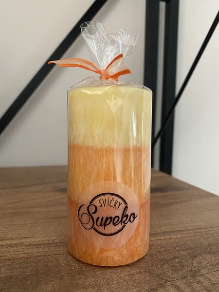 Supeko Svíčka veselý váleček 9 cm Oranžová