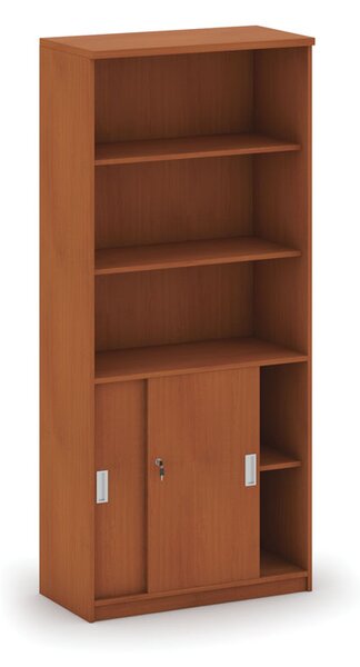 Kombinovaná kancelářská skříň MIRELLI, 800 x 400 x 1800 mm, třešeň