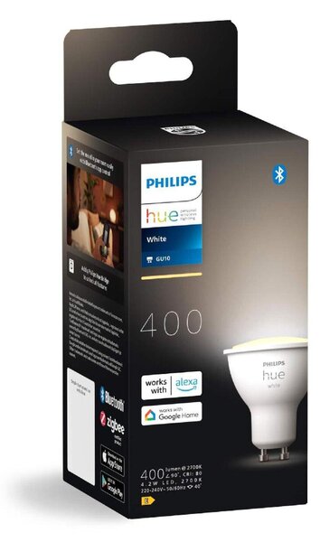 Philips Hue White LED žárovka GU10 4,2W 400lm 2700K CRI80 IP20