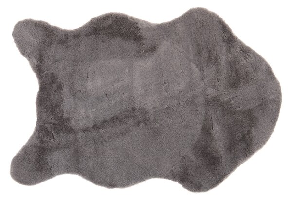 TAPISO Chlupatý kobereček ve tvaru kožešiny - 60x90 cm - tmavě šedý