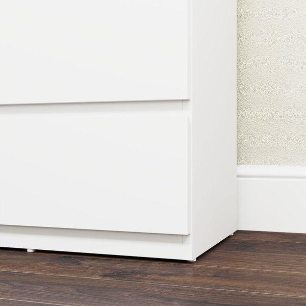 HOMCOM Komoda s 5 Zásuvkami, Moderní Skříň na Oblečení pro Obývací Pokoj, Ložnici a Chodbu, Bílá, 55 x 34 x 100 cm | Aosom