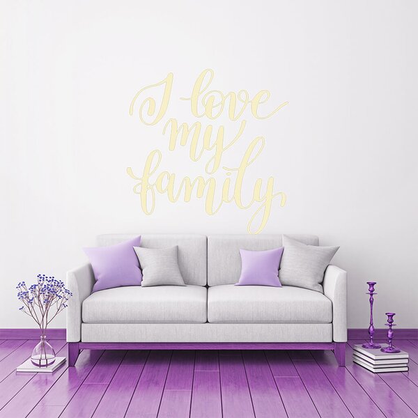 Živá Zeď Samolepka I love my family Barva: černá