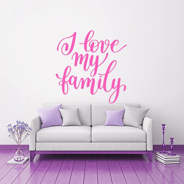 Živá Zeď Samolepka I love my family Barva: černá