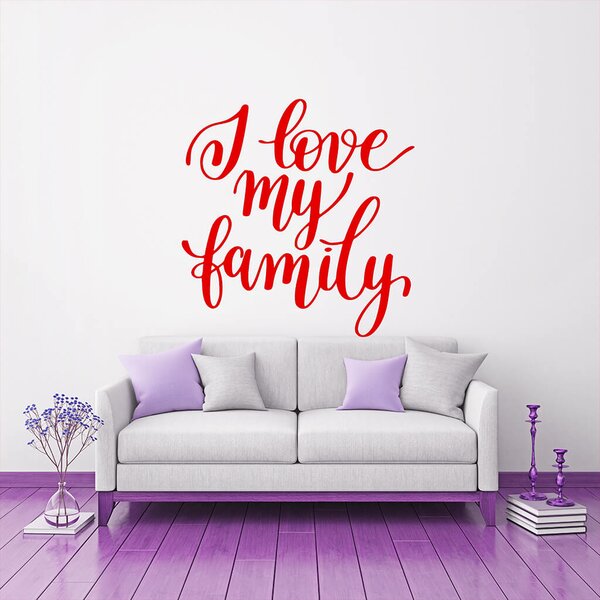 Živá Zeď Samolepka I love my family Barva: černá