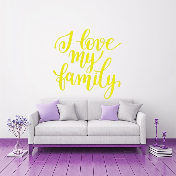 Živá Zeď Samolepka I love my family Barva: černá