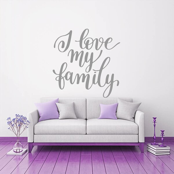 Živá Zeď Samolepka I love my family Barva: černá