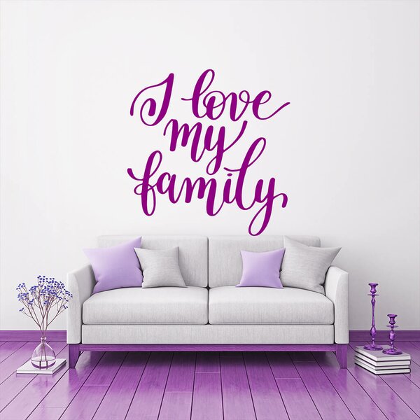 Živá Zeď Samolepka I love my family Barva: černá