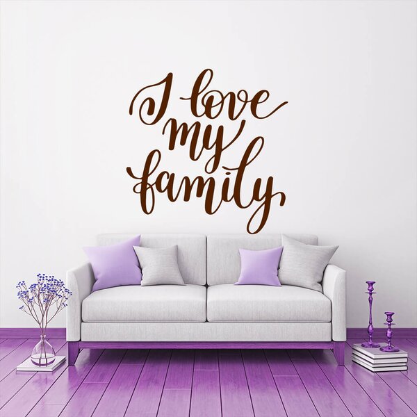 Živá Zeď Samolepka I love my family Barva: černá