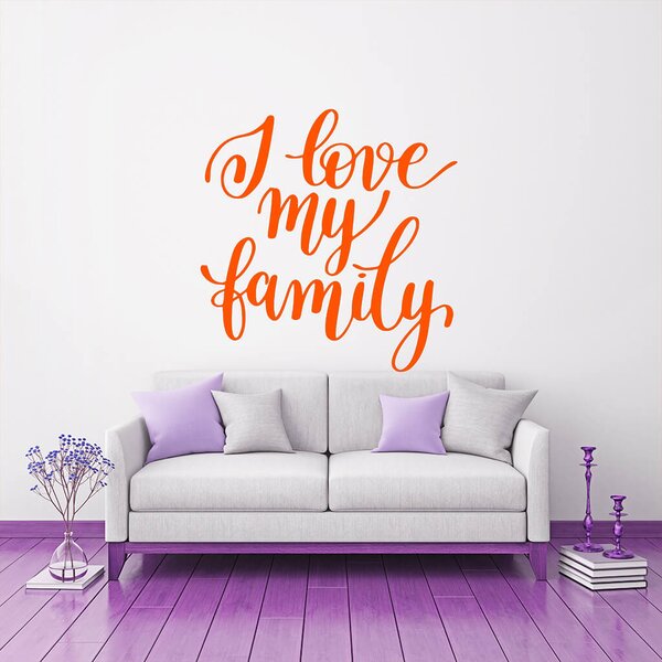 Živá Zeď Samolepka I love my family Barva: černá