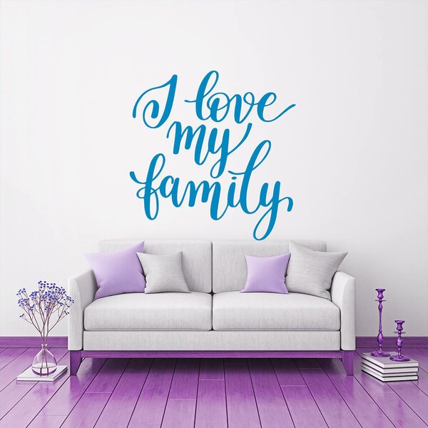 Živá Zeď Samolepka I love my family Barva: černá