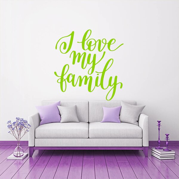 Živá Zeď Samolepka I love my family Barva: černá