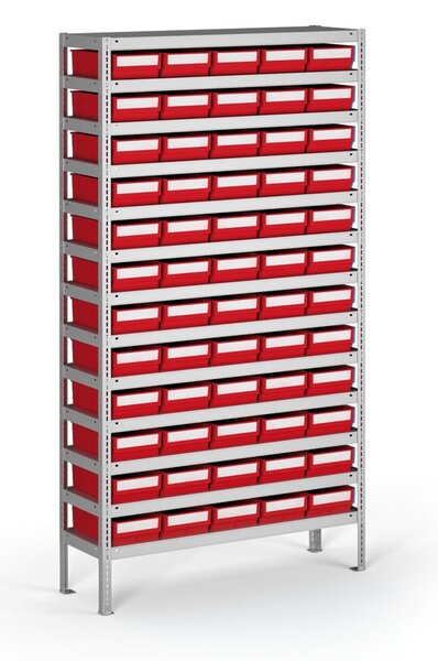 Regál s plastovými boxy ShelfBox, 2000 x 1000 x 400 mm, 60x box E