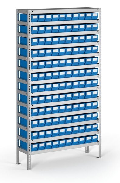 Regál s plastovými boxy ShelfBox, 2000 x 1000 x 400 mm, 120x box B