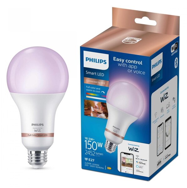 WiZ Smart LED Žárovka 18,5 W (ekv. 150 W) 2452lm 2200-6500K RGB A80 E27