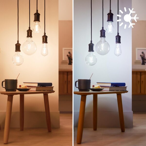 WiZ Smart LED Žárovka Filament čirá 7 W (ekv. 60 W) 806lm 2700-6500K A60 E27