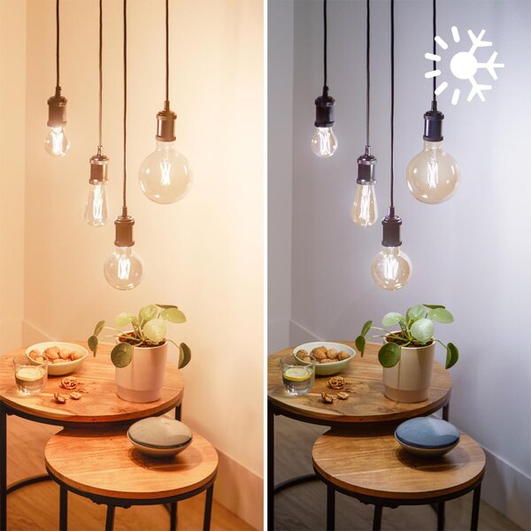 WiZ Smart LED Žárovka Filament čirá 7 W (ekv. 60 W) 806lm 2700-6500K A60 E27