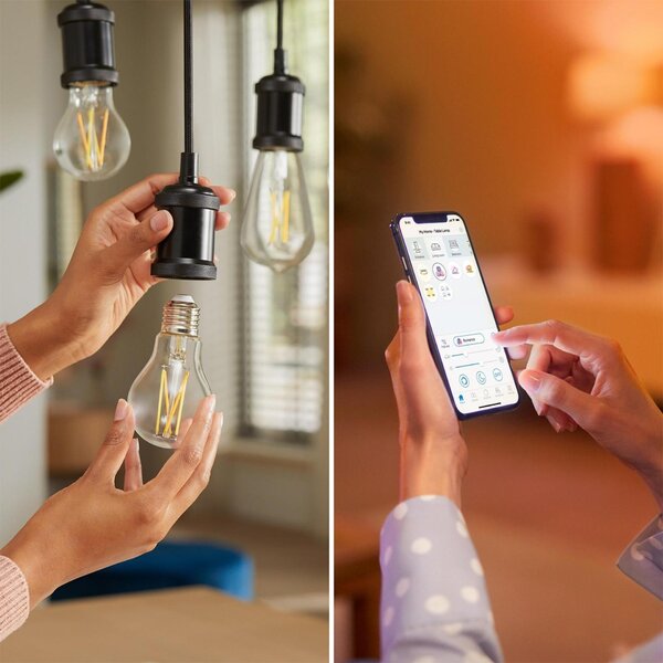 WiZ Smart LED Žárovka Filament čirá 7 W (ekv. 60 W) 806lm 2700-6500K A60 E27