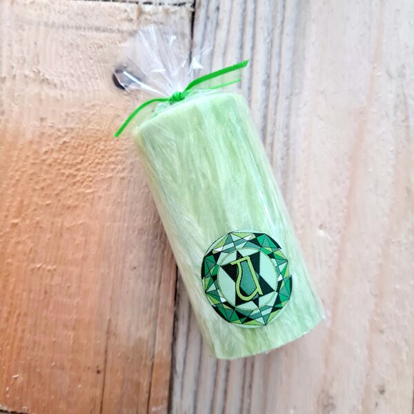 Supeko čakrová svíčka zelená Anáhata 5x9 cm