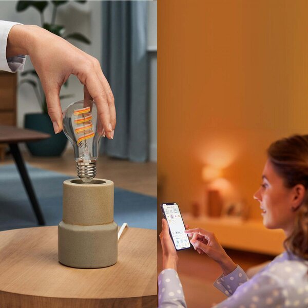 WiZ Smart LED Žárovka s tradičním vzhledem, čirá, 40 W 470lm 2200-6500K (RGB) A60 E27