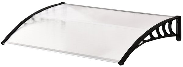Outsunny Přední Dveřní Kryt 89 x 122 cm z Polykarbonátu, Zakřivený Kryt s UV Ochrannou, Sluneční Clona proti Dešti pro Venku, Bílý | Aosom