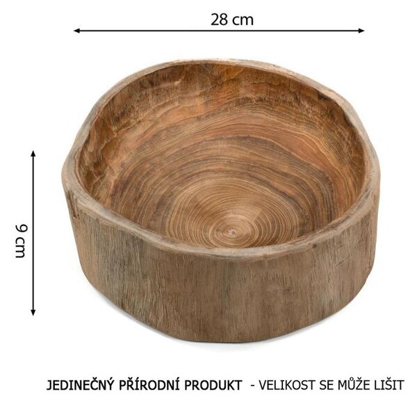 Dekorativní kulatá dřevěná miska