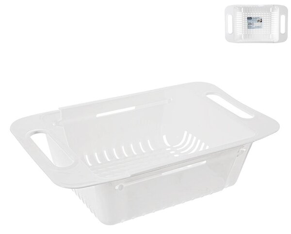 Orion Organizér do dřezu, posuvný, plast, bílý PAVO