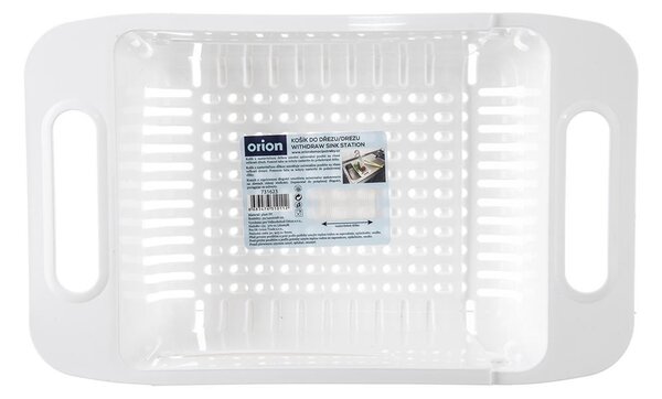 Orion Organizér do dřezu, posuvný, plast, bílý PAVO